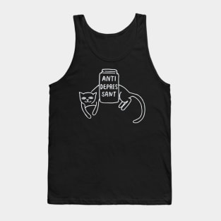 Cute Funny Anti Depressant Cat Lover Quote Design Tank Top